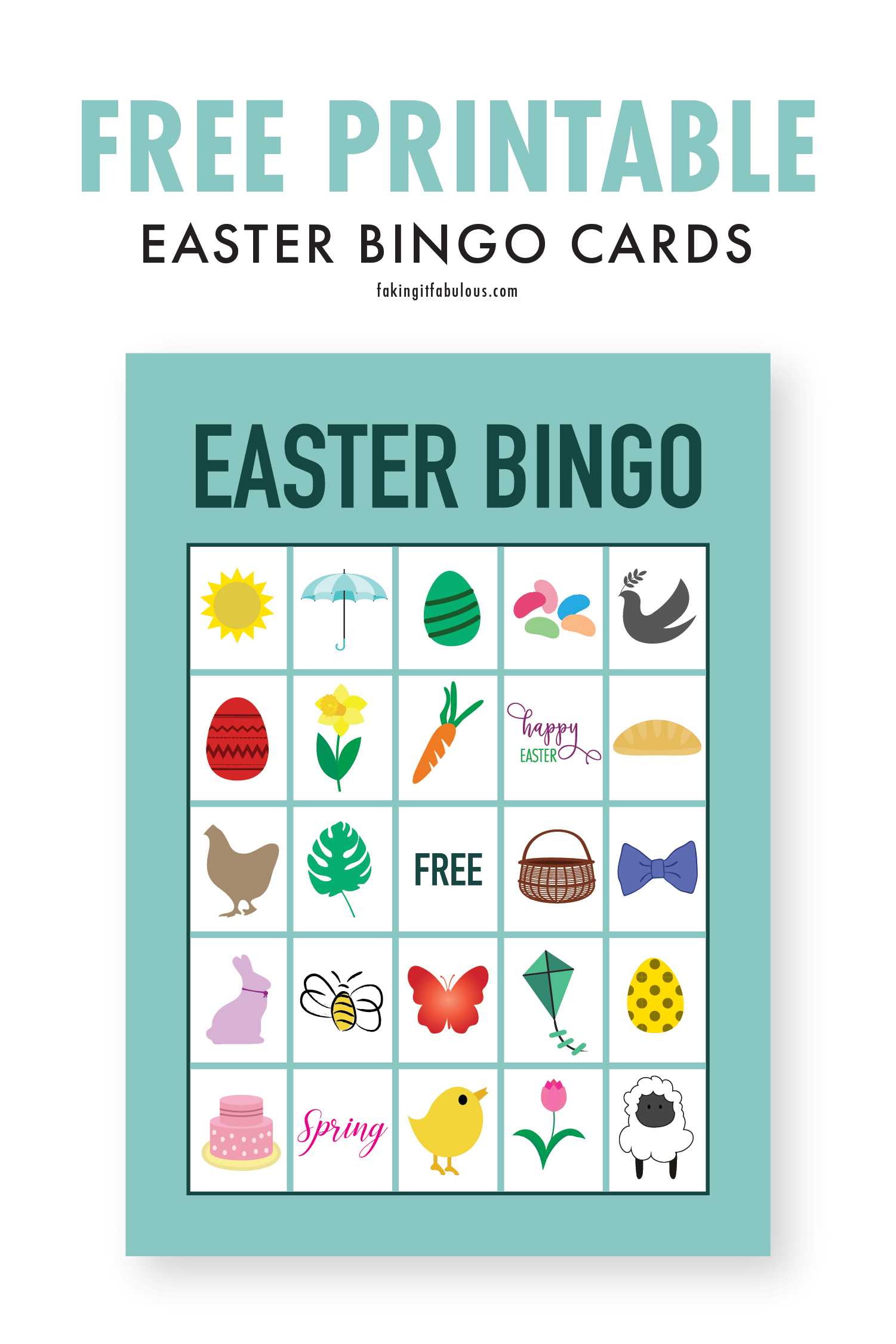 Free Printable Easter Bingo Cards Faking It Fabulous